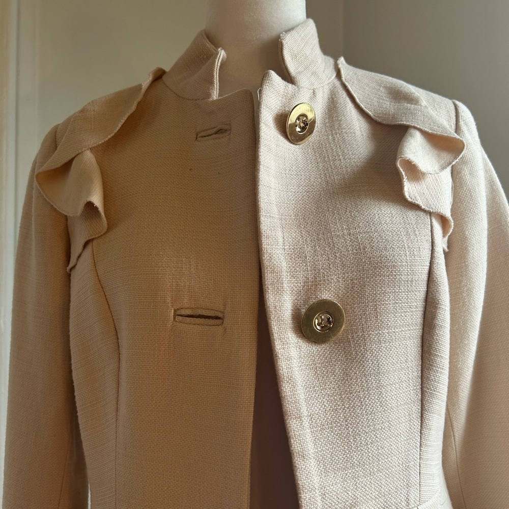Elegant Eccoci Cream Women's Coat - Picture 3 of 5